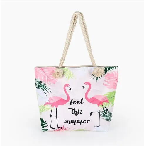 Flamingo Canvas On-demand assistance Extensive catalog Printed Bag Beach