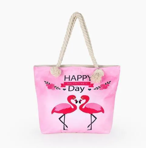 Flamingo Canvas On-demand assistance Extensive catalog Printed Bag Beach