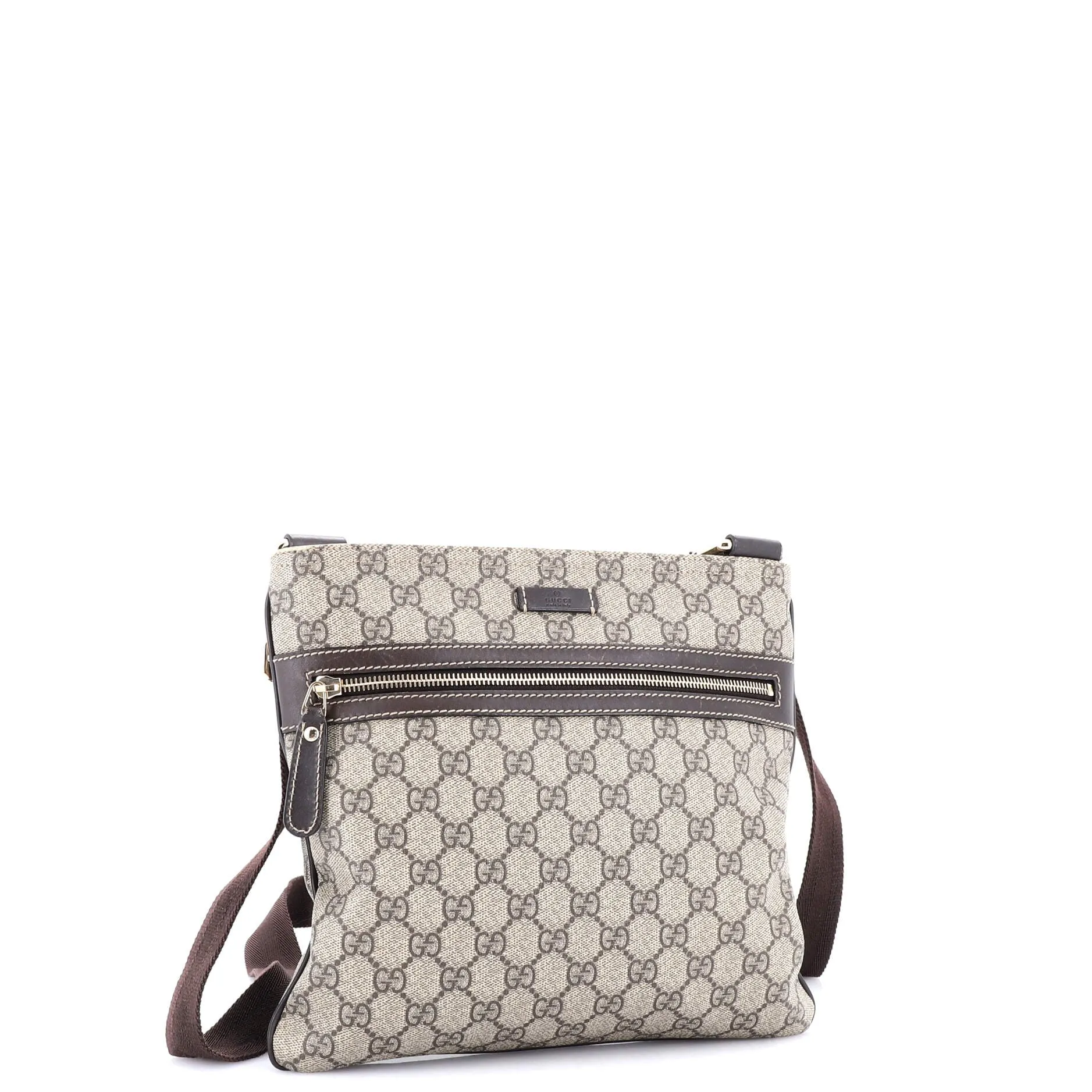 Flat Messenger Bag GG Coated Canvas Medium