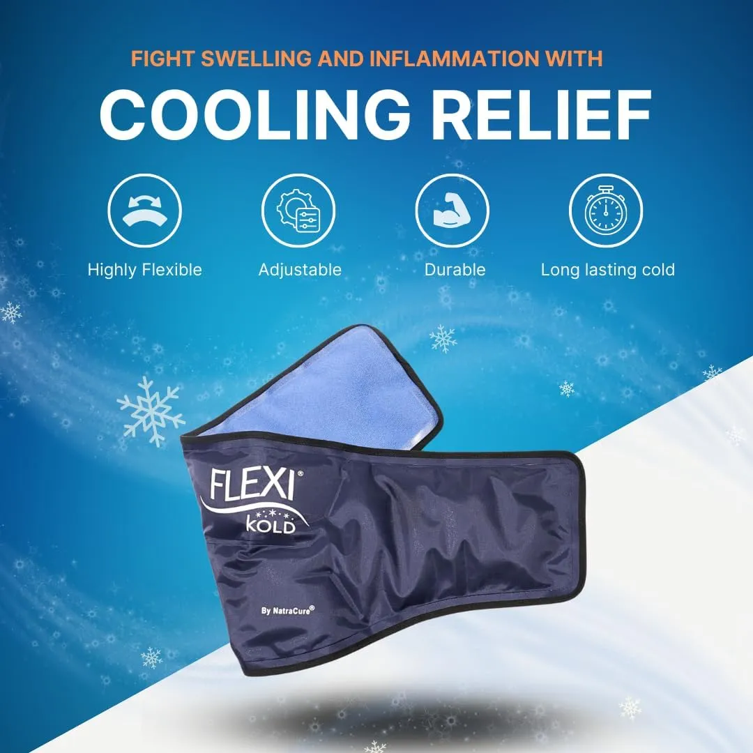 FlexiKold Neck Ice Pack Wrap with Straps – Ice Packs for Injuries Reusable, Flexible Neck Pain Relief, Ice Pack for Neck – Neck Cooling Wraps, Cold Compress, Cooling Neck - 6301-COLD-STRAP