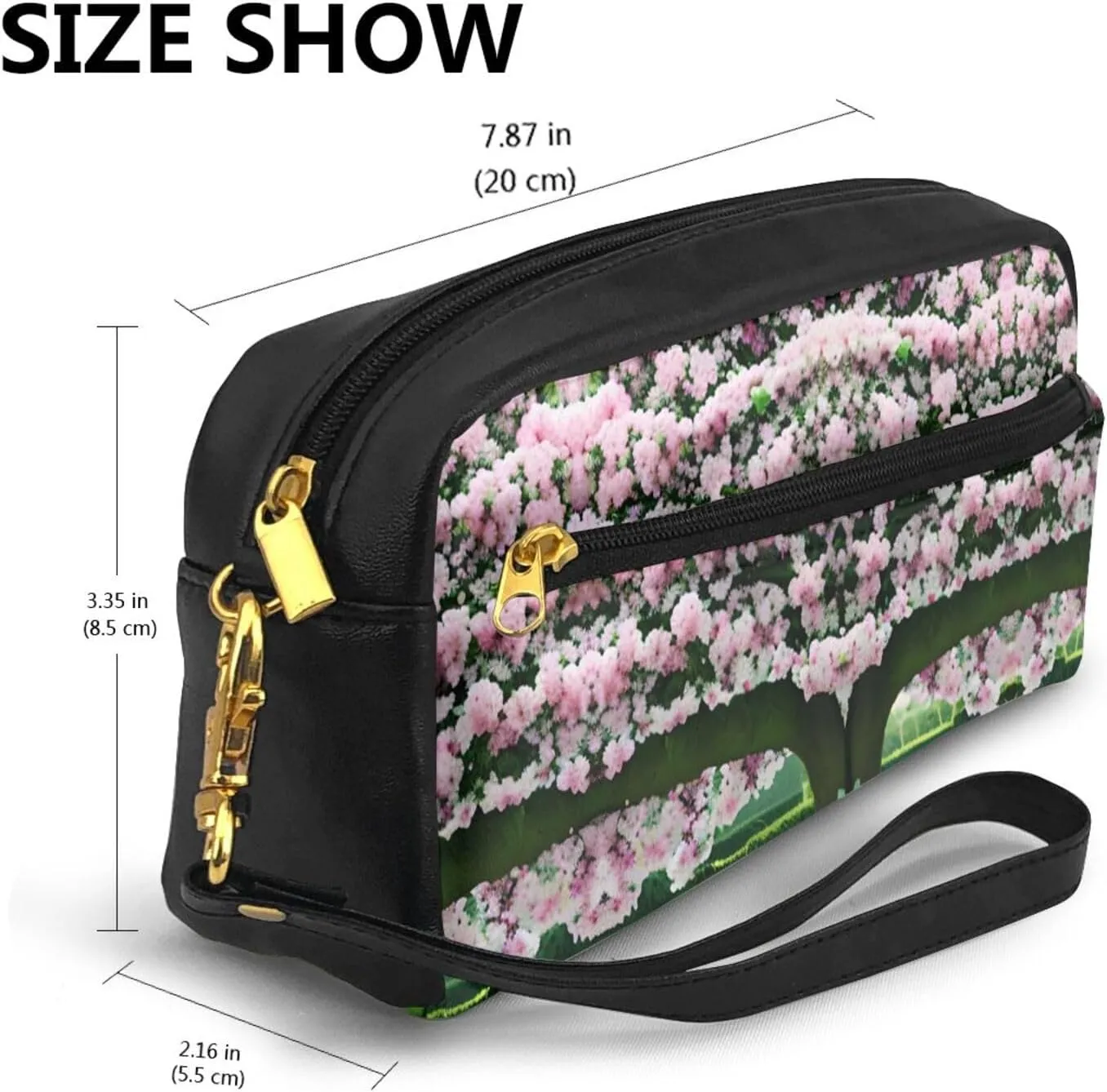 Floral Ivy Blossoms Tree Print Portable Makeup Bag,Travel-Friendly Design,Versatile Mini Makeup Pouchtion