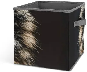 Foldable Storage Cube Hungry Like A Wolf Printed Storage Box, Suitable for Wardrobes, Shelves, Toys, Clothes, Storage Box with Handle for Easy Pickup