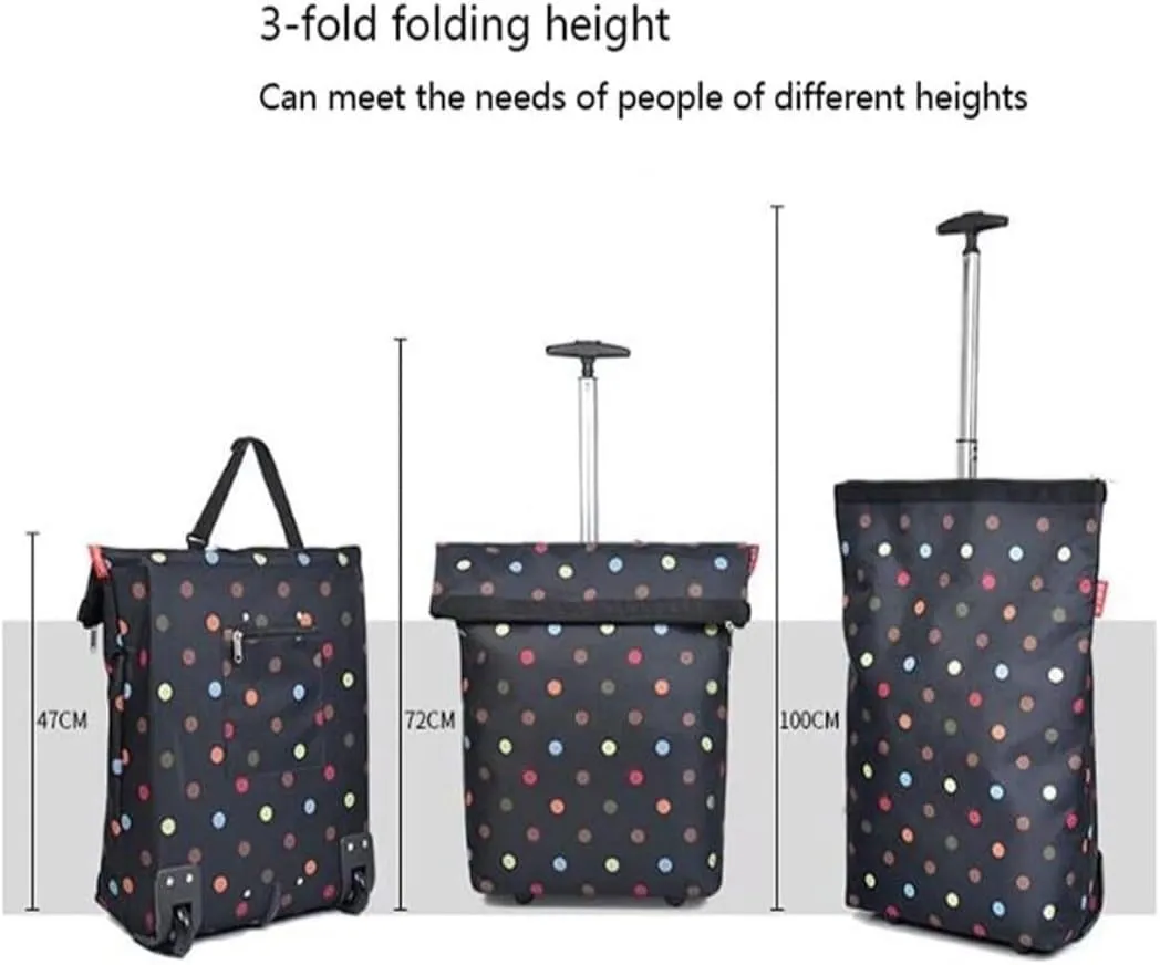 Folding Shopping Cart, Cart Folding Shopping Cart Portable Tug Bag Storage Bag Luggage Cart Bag for Groceries Shopping Laundry Grocery Utility Carts