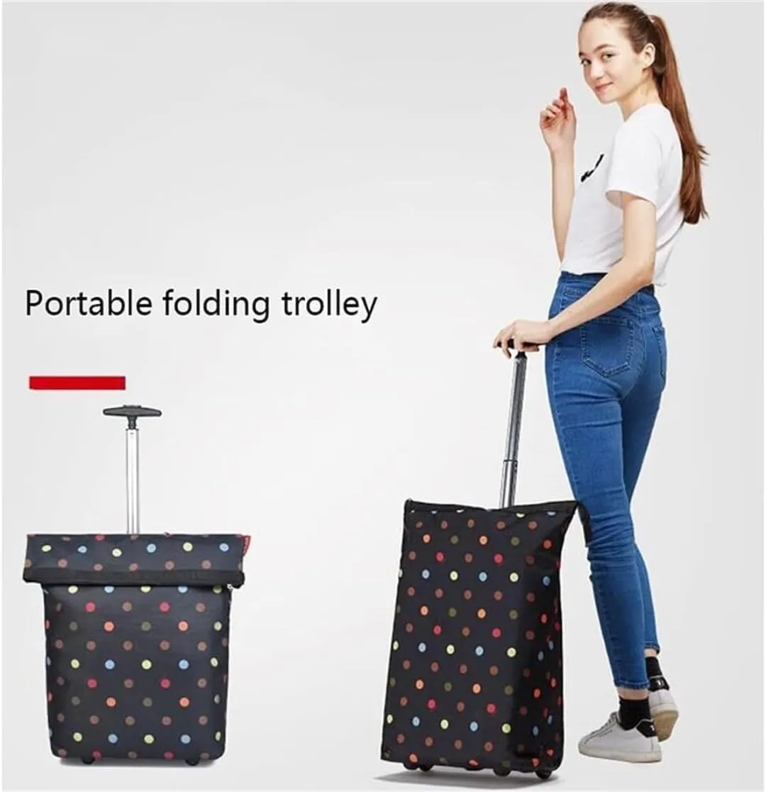 Folding Shopping Cart, Cart Folding Shopping Cart Portable Tug Bag Storage Bag Luggage Cart Bag for Groceries Shopping Laundry Grocery Utility Carts