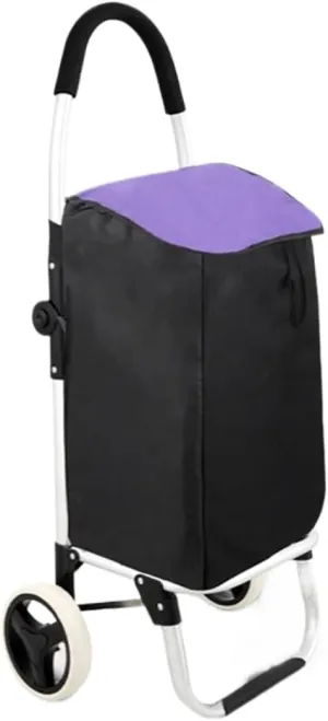 Folding Shopping Cart, Folding Shopping Trolley with 2 Wheels Shopping Cart Home Portable Shopping Bag for Supermarket Elderly Grocery Utility Carts