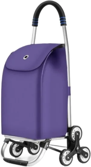 Folding Shopping Cart, Shopping Trolleys Shopping Cart Lightweight Shopping Trolley Folding 6 Round Large Capacity Shopper Grocery Utility Carts(Purple)