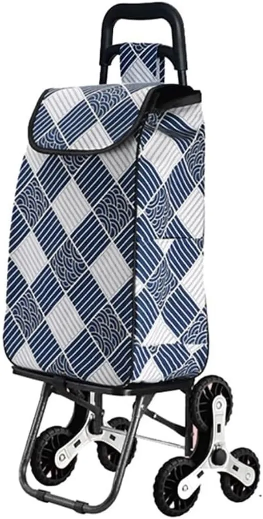 Folding Shopping Cart, Trolley Bag Foldable 3 Wheels 2 Stair Climbing Silent Detachable Heavy Duty Carring Cart Travel Picnic Camping Grocery Utility Carts(C)