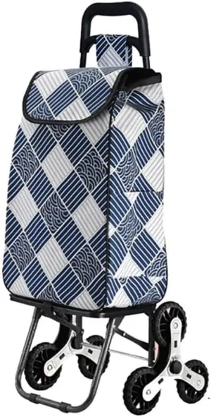 Folding Shopping Cart, Trolley Bag Foldable 3 Wheels 2 Stair Climbing Silent Detachable Heavy Duty Carring Cart Travel Picnic Camping Grocery Utility Carts(C)