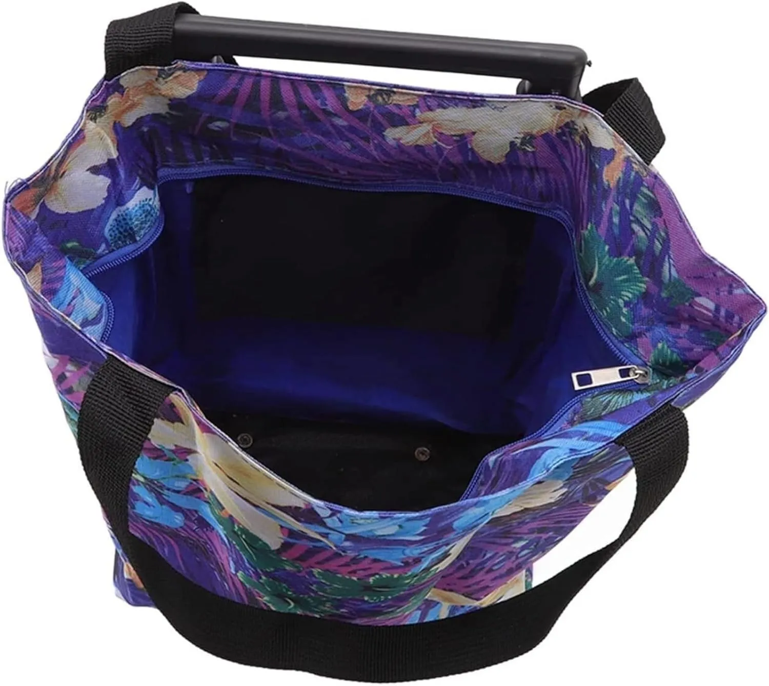 Folding Shopping Cart, Trolley Foldable Shopping Pull Cart Cloth Trolley Bag with 2 Wheels Steel Pipe Washable Small Push Cart Grocery Utility Carts(Purple)