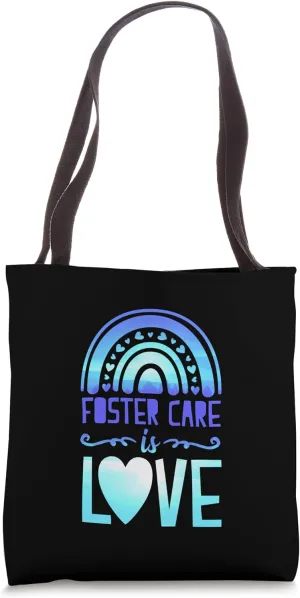 Foster Care Is Love Foster Parent Bohemian Rainbow Tote Bag