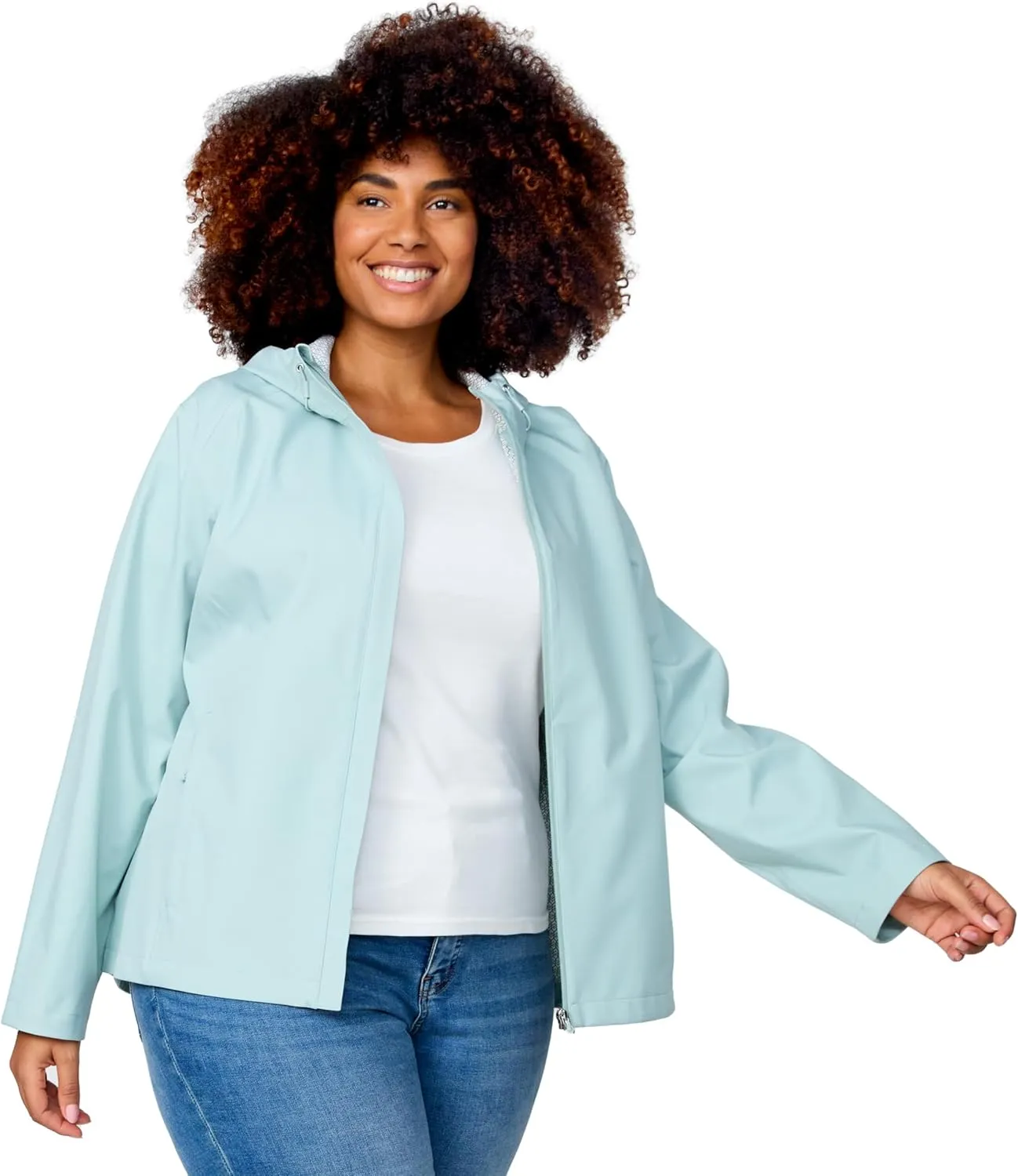 Free Country Women's Plus Size X2O Packable Rain Jacket
