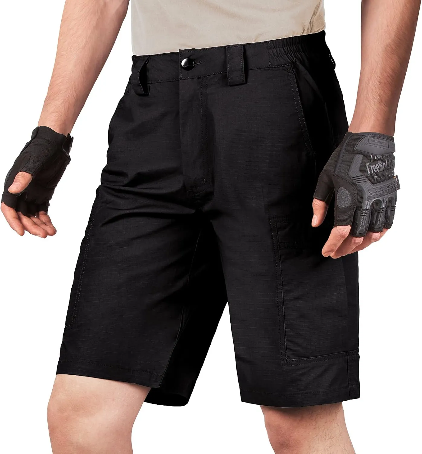 FREE SOLDIER Men's Water Resistant Tactical Hiking Shorts Relaxed Fit Work Cargo Shorts
