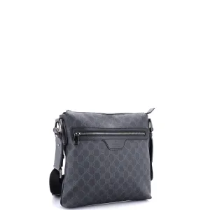 Front Zip Flat Messenger Bag GG Coated Canvas Medium