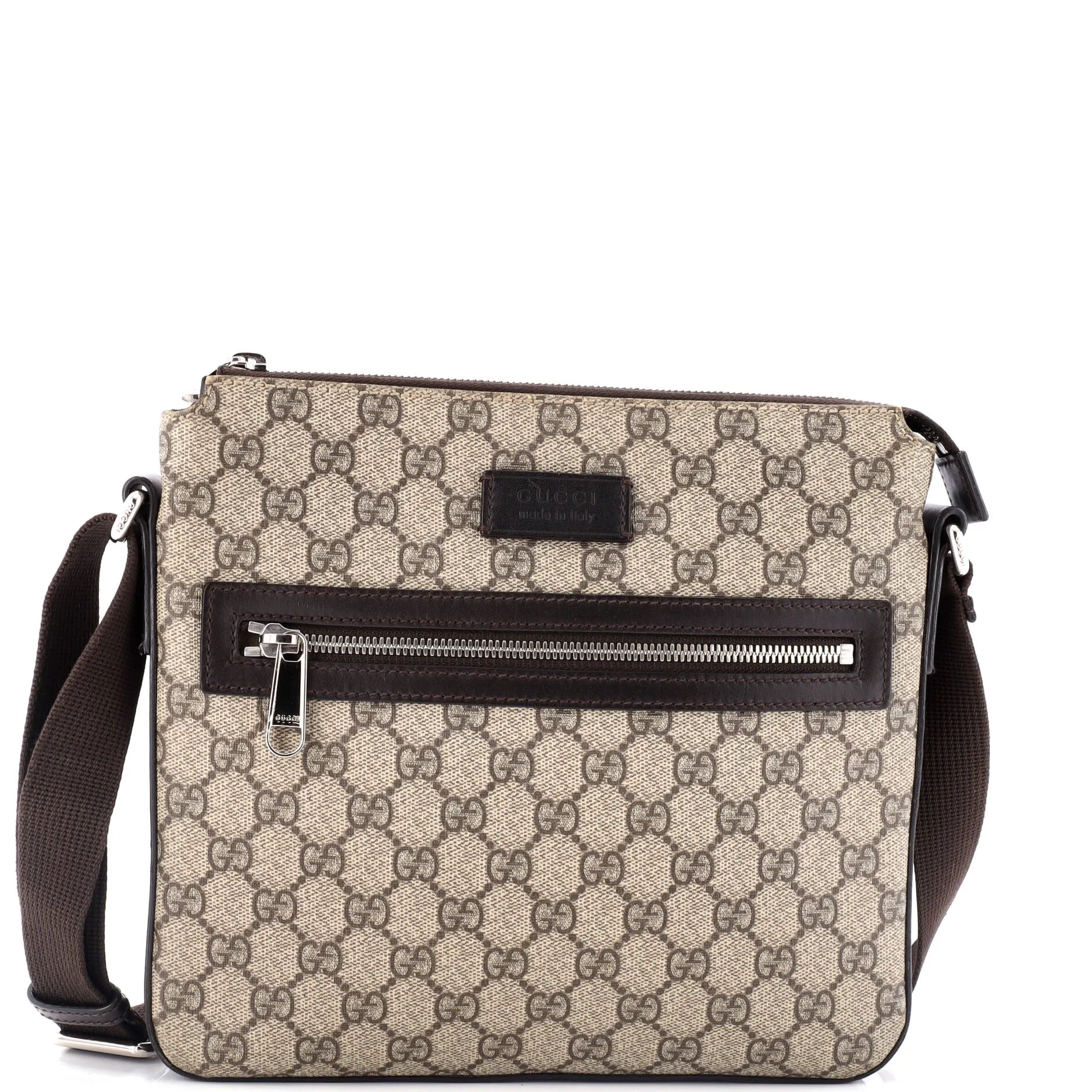Front Zip Messenger GG Coated Canvas Medium