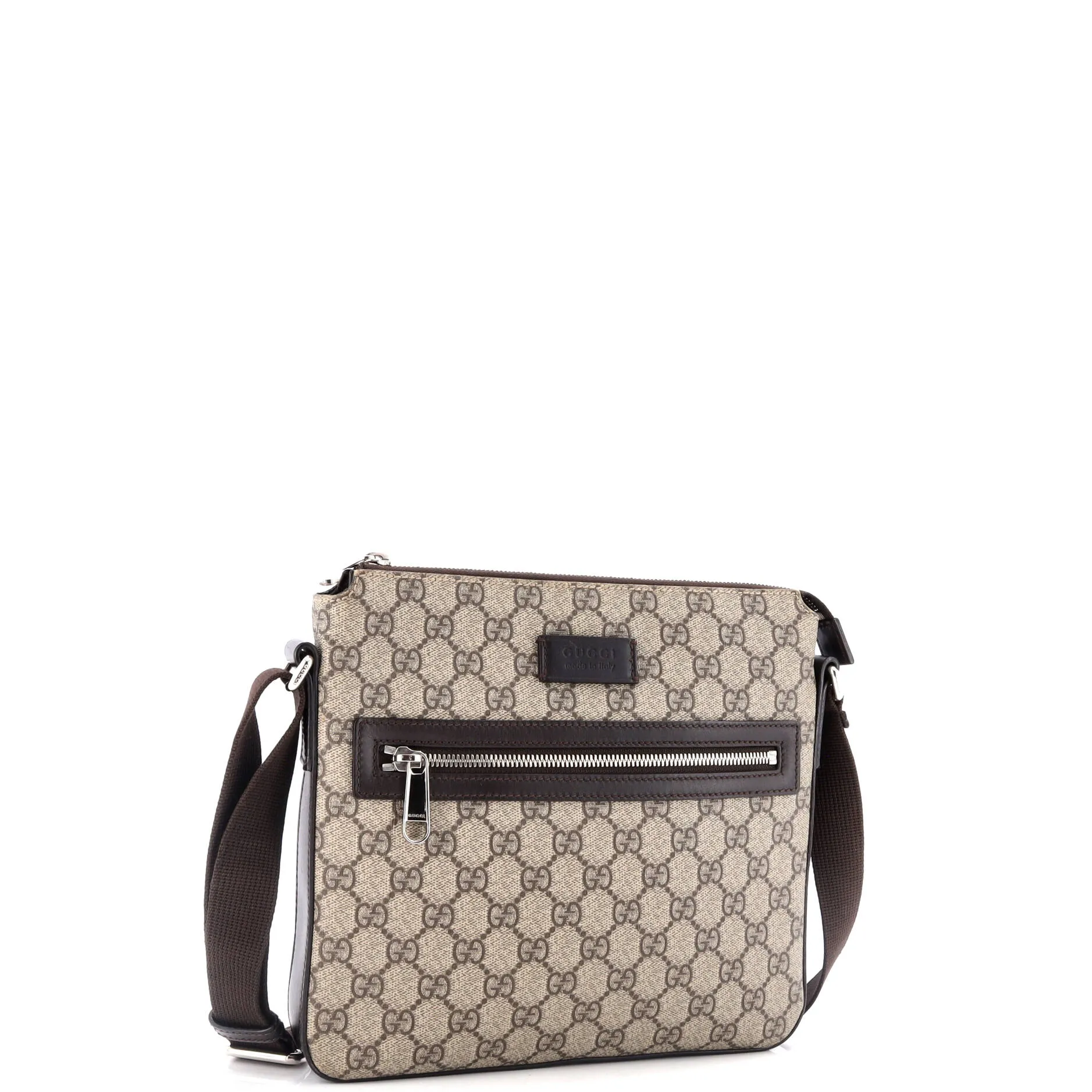 Front Zip Messenger GG Coated Canvas Medium