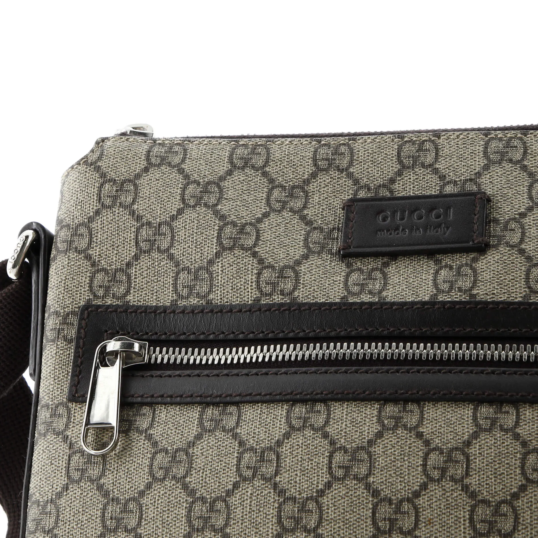 Front Zip Messenger GG Coated Canvas Medium