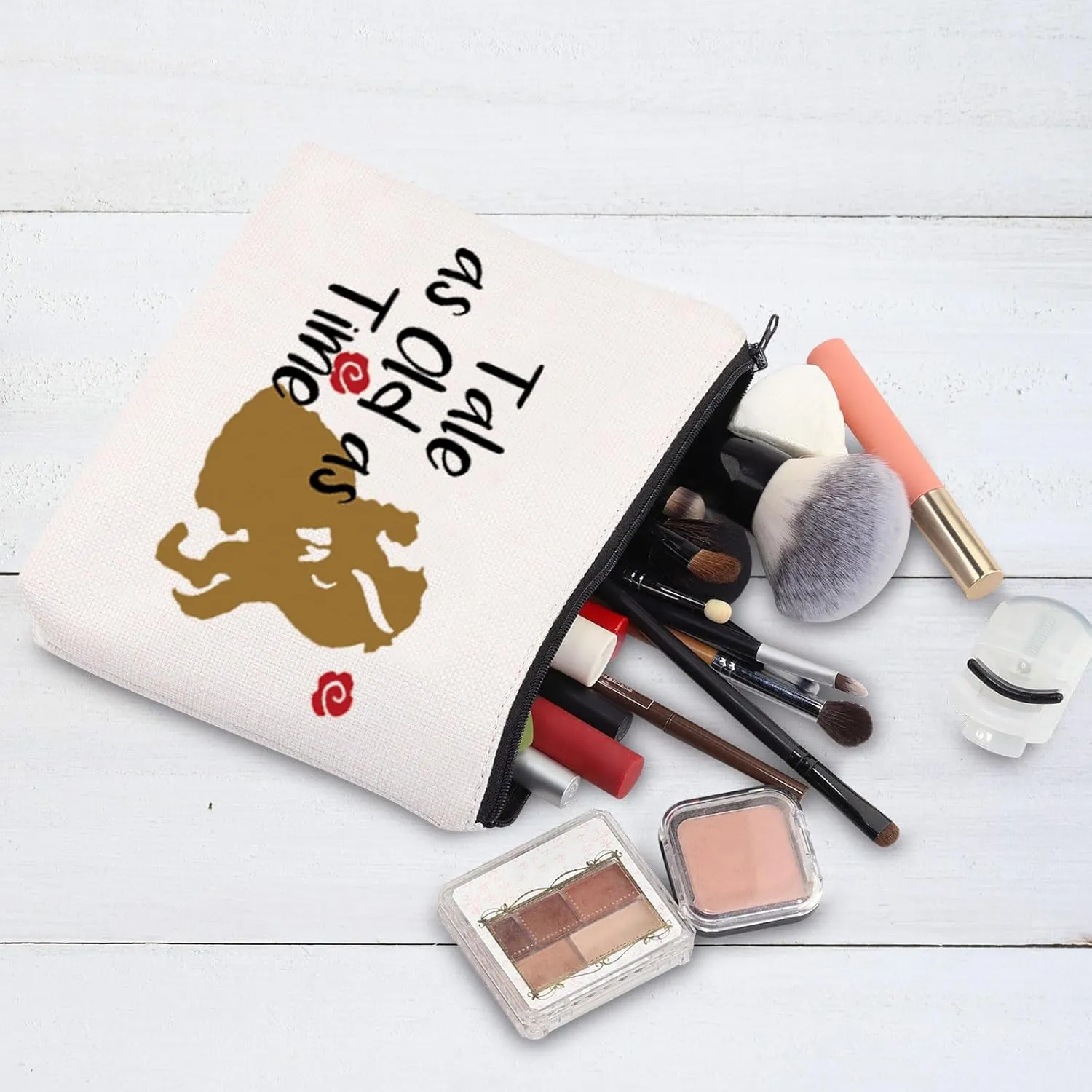 G2TUP Beaty Story Inspired Cosmetic Bag Fairy Tales Gift Tale as Old as Time Fans Gift Fairy Tale Merch (Tale as Old as Time)