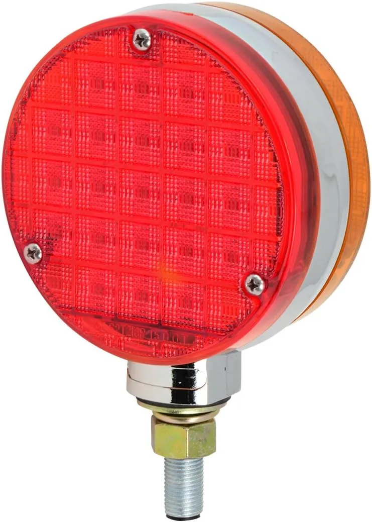 GG Grand General 74701 4” Smart Dynamic Double Face Amber/Red LED Pedestal Light for Trucks, Towing, Trailers, RVs and Buses – Passenger Side