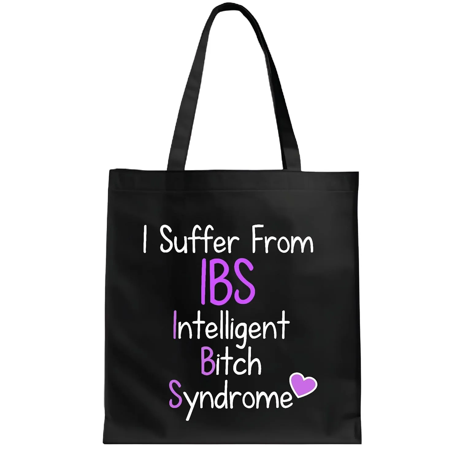 Gifts Funny Novelty Rude Tote Bags Intelligent Bitch Syndrome Birthdays Black Multicolor Canvas Tote Bag