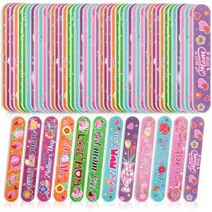 Gisafai 48 Pcs Mother's Day Gift Mom Emery Board Mother's Day Double Sided Nail File Manicure Tools for Party Supplies 12 Styles