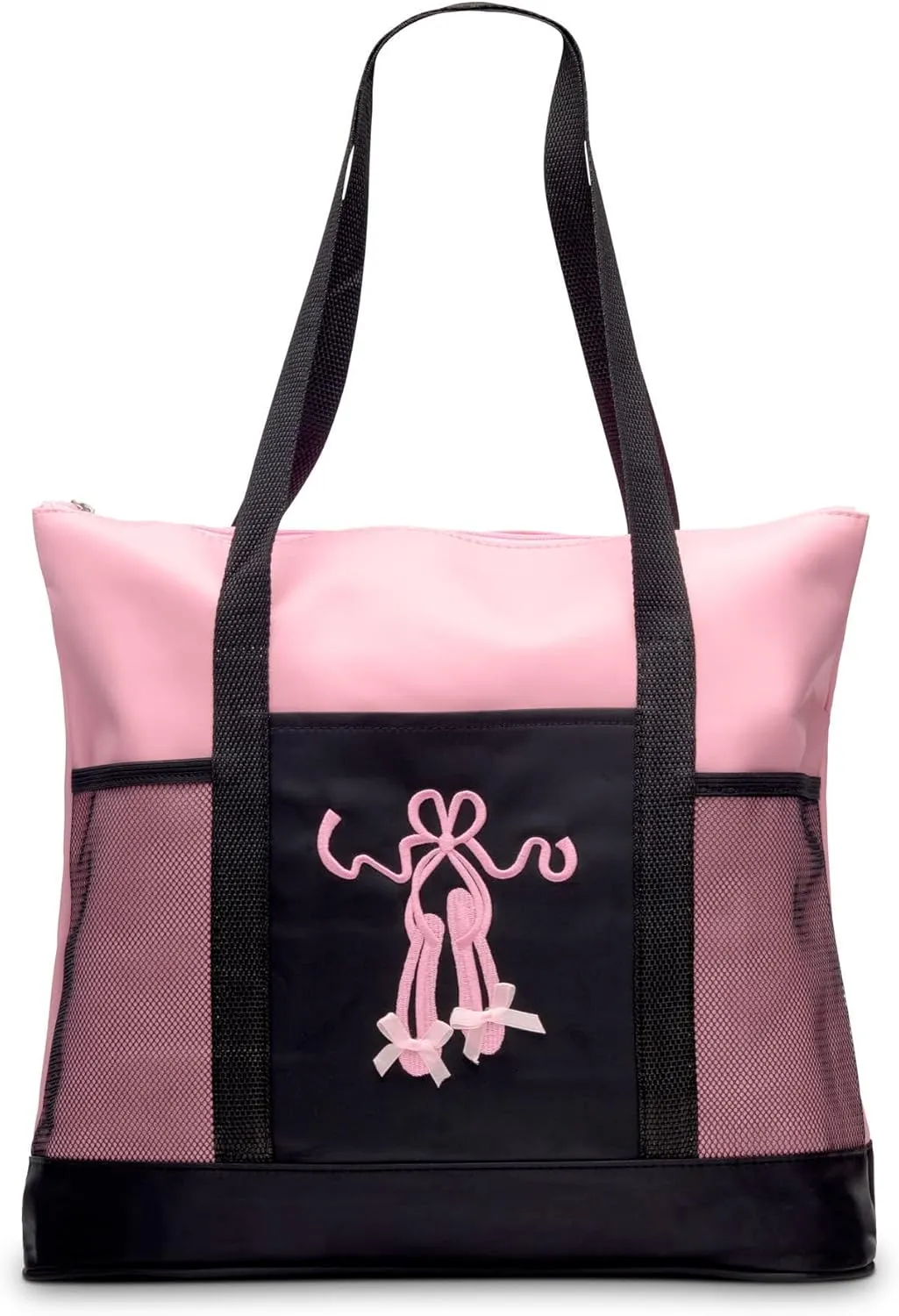 GLOBAL FBA INC Embroidered Dance Ballet Slippers Tote Bag, Kids Travel Bag, Dance Accessories For Girls and Teens
