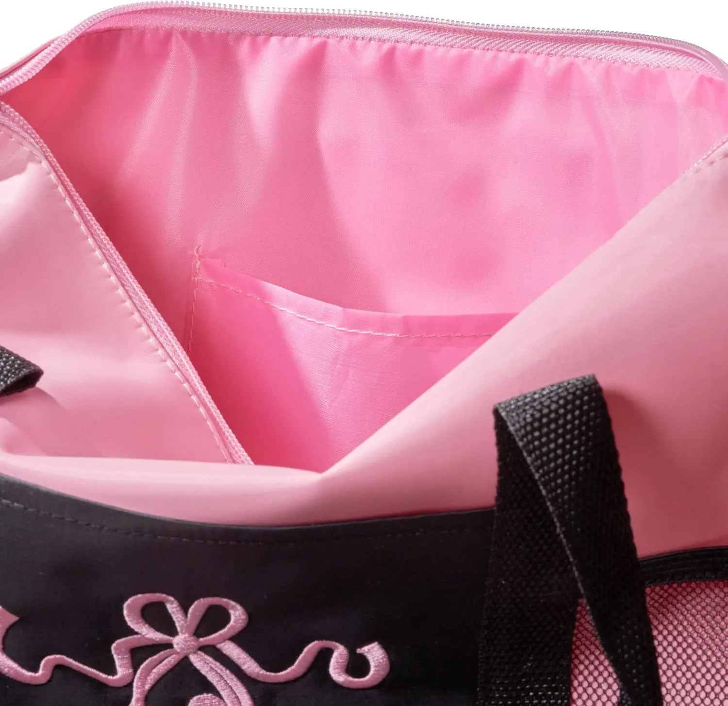 GLOBAL FBA INC Embroidered Dance Ballet Slippers Tote Bag, Kids Travel Bag, Dance Accessories For Girls and Teens