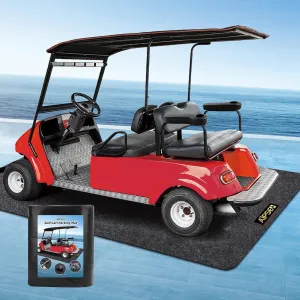 Golf Cart Parking Mat, 9.18 x 4.92 ft Garage Floor Mat, Mechanic Pad for Most Golf Carts/UTV ATV/Motorcycle, Fast Oil Absorbent Waterproof Non-Slip, Prevents Floor Scratch and Stain