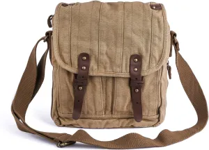 GOOTIUM Canvas Crossbody Bag - Small Messenger Bag | Vintage Shoulder Purse