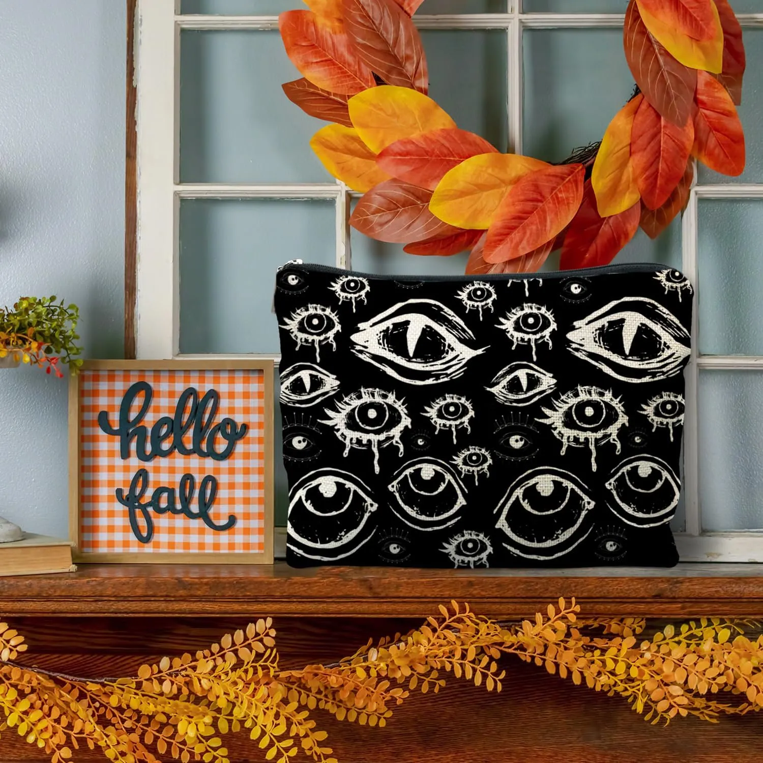 Goth Makeup Bag, Mystical Gothic Evil Eyes Witchy Cosmetic Bag Toiletry Bag for Women, Witch Stuff, Halloween Makeup Bag, Halloween Gifts for Women