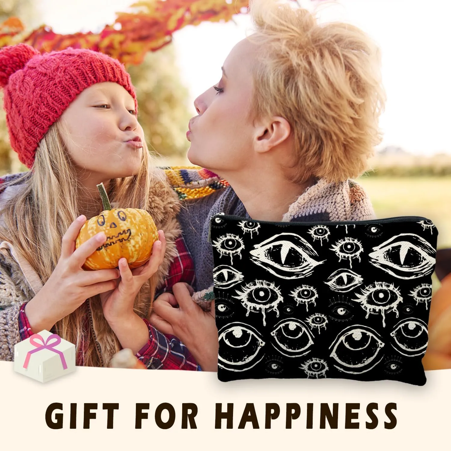 Goth Makeup Bag, Mystical Gothic Evil Eyes Witchy Cosmetic Bag Toiletry Bag for Women, Witch Stuff, Halloween Makeup Bag, Halloween Gifts for Women