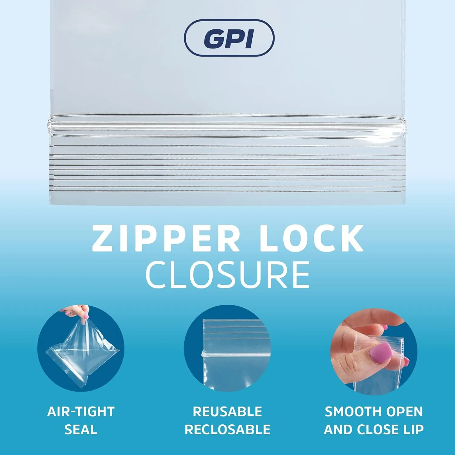 GPI - 14" X 24" Extra Large Reclosable Zip Bags - 4 Mil Heavy-Duty - Pack of 50 - Clear Plastic Zipper Lock Bags, Resealable Poly Baggies for Clothing, Tools, Travel, Storage & Packaging.