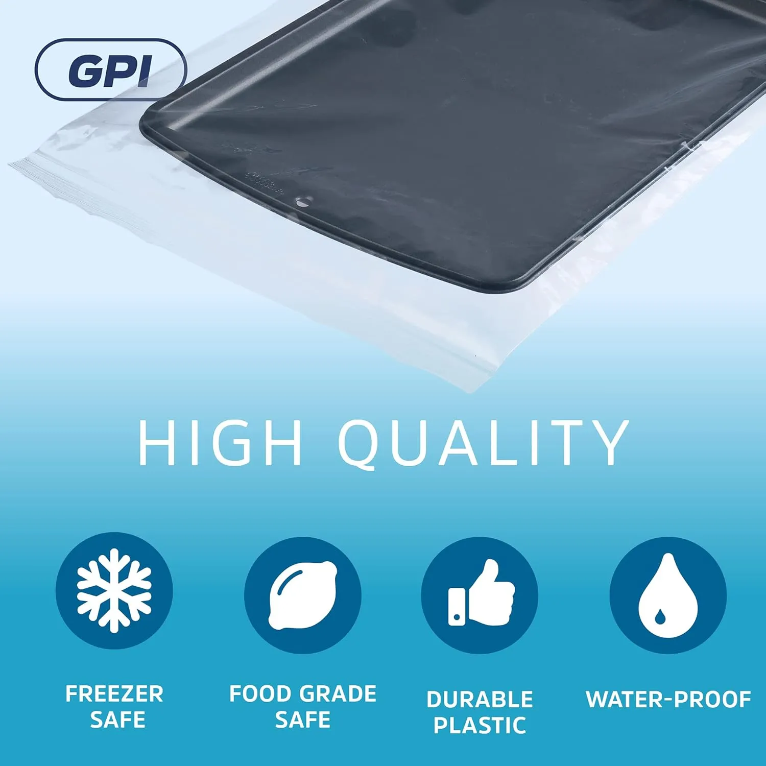 GPI - 14" X 24" Extra Large Reclosable Zip Bags - 4 Mil Heavy-Duty - Pack of 50 - Clear Plastic Zipper Lock Bags, Resealable Poly Baggies for Clothing, Tools, Travel, Storage & Packaging.