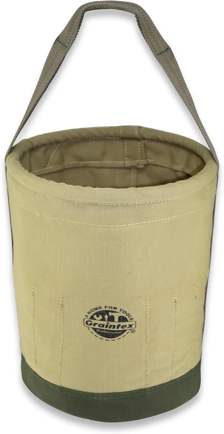 Graintex CB2411 Utility Tapered Canvas Bucket 12"X10"X15"