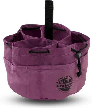 Graintex GB2895 18 Pockets Grab Bag Purple Color Rip-stop Canvas Drawstring Closure, Small Parts Organizer Bag, Parachute Bag for Screws, Small Tools, Small Parts, Parachute Tool Bag