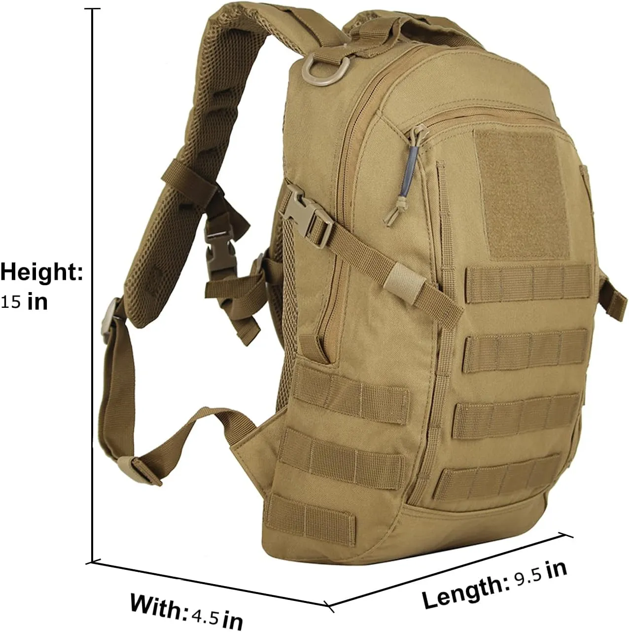 Greencity Small Backpack Waterproof Daypack Tactical Molle Backpack Fits 17 inch Laptop for Men for Women