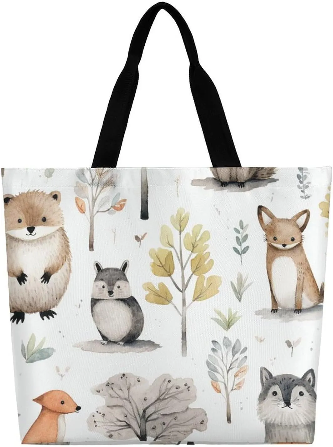 Grocery Bag Reusable Tote Bag Foldable Light Blue Pizza Slice Shopping Bag Handbag Washable Shoulder Bag for Travel
