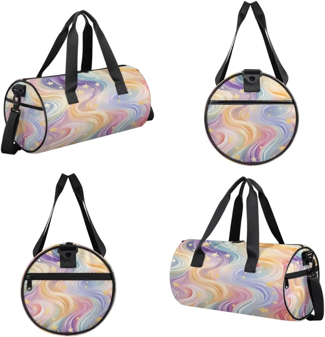 Gym Bags for Men Women Abstract Star Stripe Sports Duffel Bags Carry On Travel Duffle Bag with Detachable Adjustable Shoulder Strap Overnight Weekender Bag
