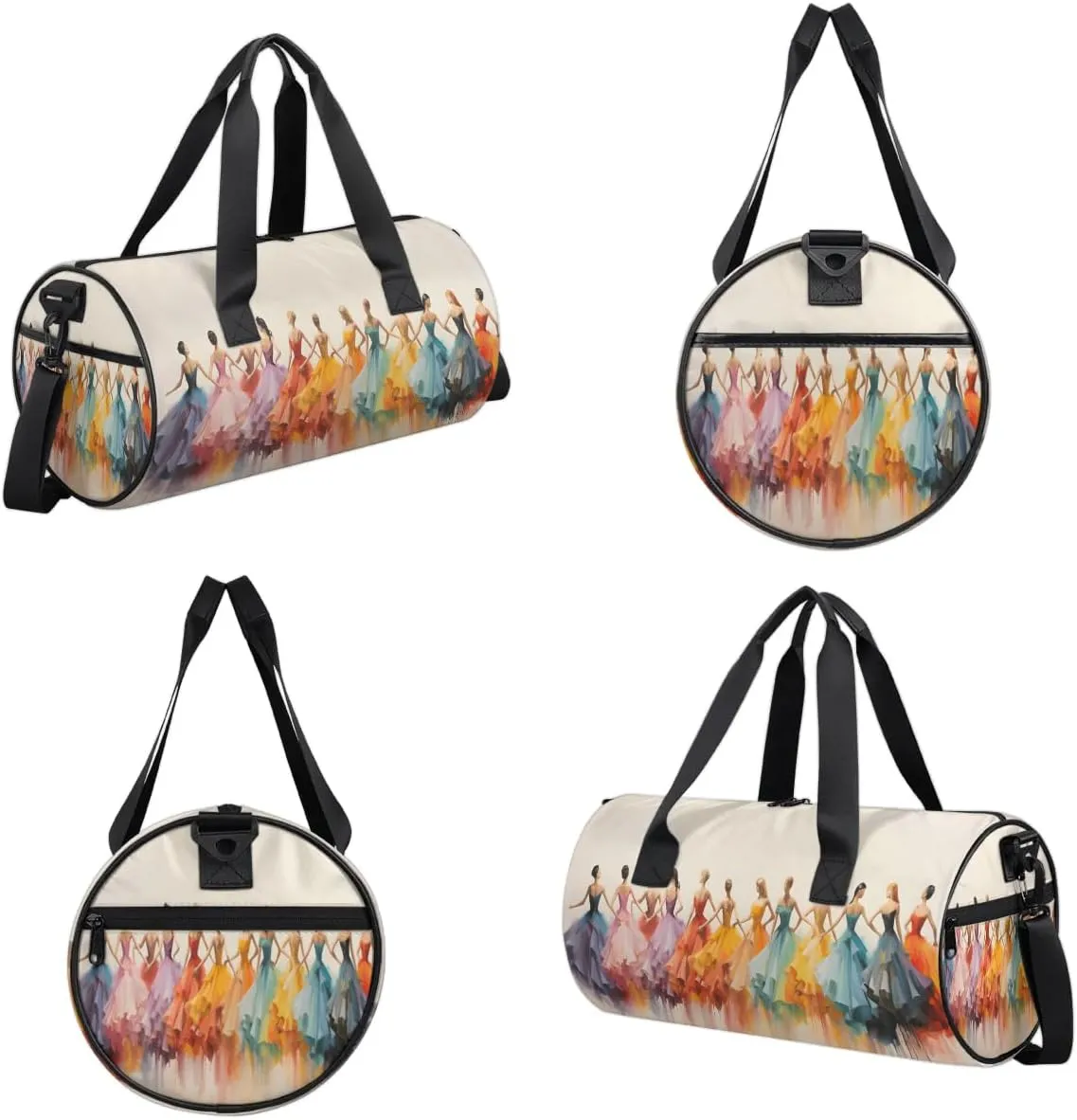 Gym Bags for Men Women Elegant Ballet Dancers Sports Duffel Bags Carry On Travel Duffle Bag with Detachable Adjustable Shoulder Strap Overnight Weekender Bag