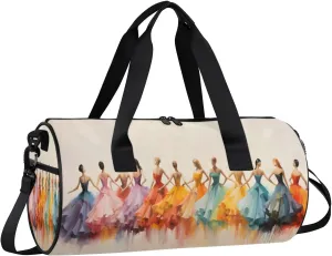 Gym Bags for Men Women Elegant Ballet Dancers Sports Duffel Bags Carry On Travel Duffle Bag with Detachable Adjustable Shoulder Strap Overnight Weekender Bag