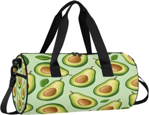 Gym Bags for Men Women Fruit Avocado Sports Duffel Bags Carry On Travel Duffle Bag with Detachable Adjustable Shoulder Strap Overnight Weekender Bag