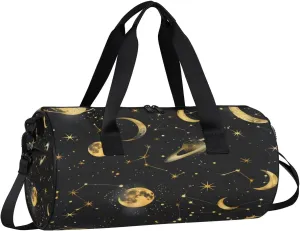 Gym Bags for Men Women Moon Planet Sports Duffel Bags Carry On Travel Duffle Bag with Detachable Adjustable Shoulder Strap Overnight Weekender Bag