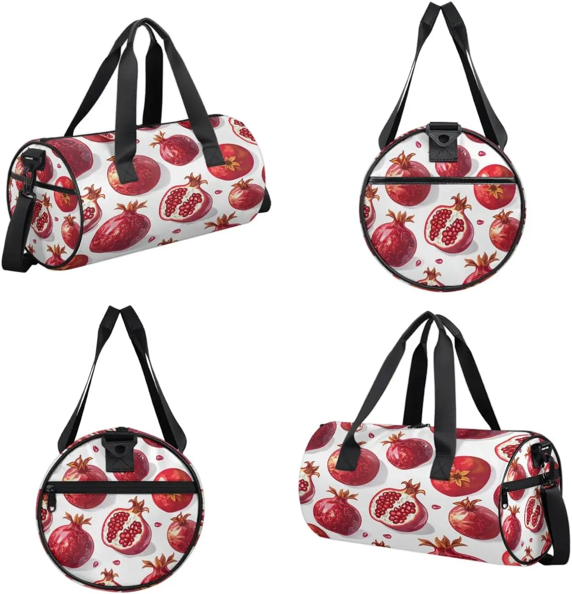 Gym Bags for Men Women Pomegranate Theme Sports Duffel Bags Carry On Travel Duffle Bag with Detachable Adjustable Shoulder Strap Overnight Weekender Bag
