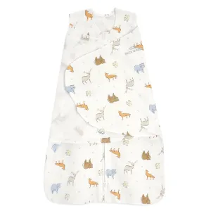 HALO 100% Cotton Sleepsack Swaddle, 3-Way Adjustable Wearable Blanket, TOG 1.5, Forest Friends, Newborn, 0-3 Months