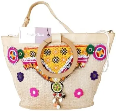 Handmade Sindhi Cultural Embroidered Clutch Bag for Women – Traditional Mirror Work Ethnic Purse for Weddings & Festivals.