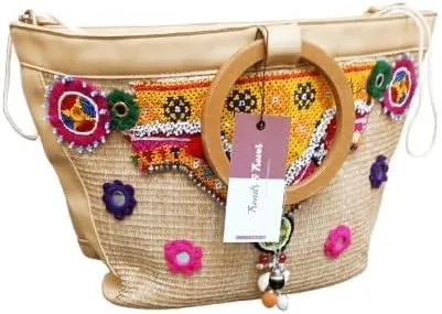 Handmade Sindhi Cultural Embroidered Clutch Bag for Women – Traditional Mirror Work Ethnic Purse for Weddings & Festivals.