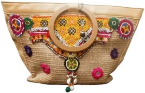 Handmade Sindhi Cultural Embroidered Clutch Bag for Women – Traditional Mirror Work Ethnic Purse for Weddings & Festivals.