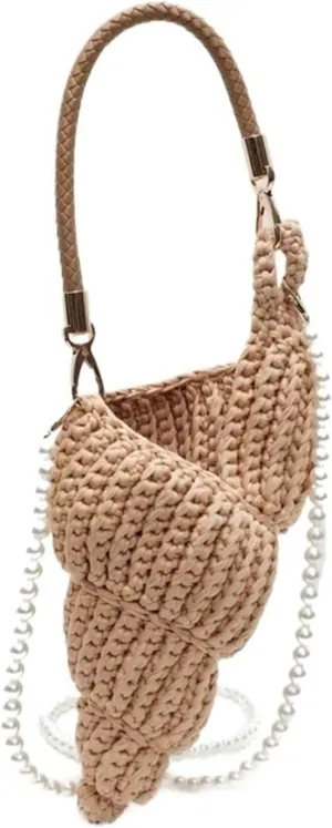 Handmade Woven Seashell Beach Shoulder Bag Handbag In Bohemian Style With Shoulder Straps And Premium Hardware