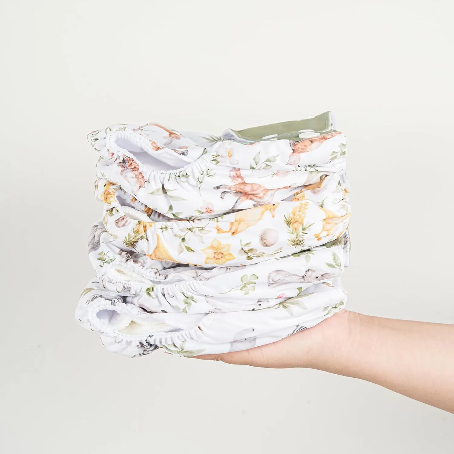 HappyFlute 9 Sets Newborn Baby Cloth Pocket Diapers Adjustable Reusable for Baby Boys and Girls(6-33 pounds,0-3 Years),One Wet Bag 4Diapers and 4Inserts (AD10)