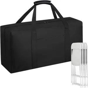 Heavy Duty Folding Chair Storage Bag | Upgrade Large Water-Resistant Carry Bag for Metal,Wooden and Plastic Chairs,with Pocket-39" L x 12" W x 20" H
