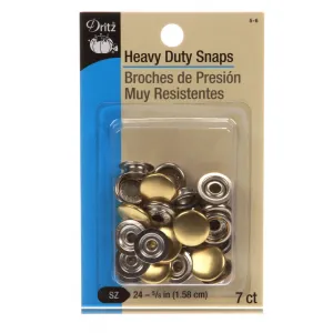 Heavy Duty Snaps 7ct Polished Brass # 5-6  Sku: 618